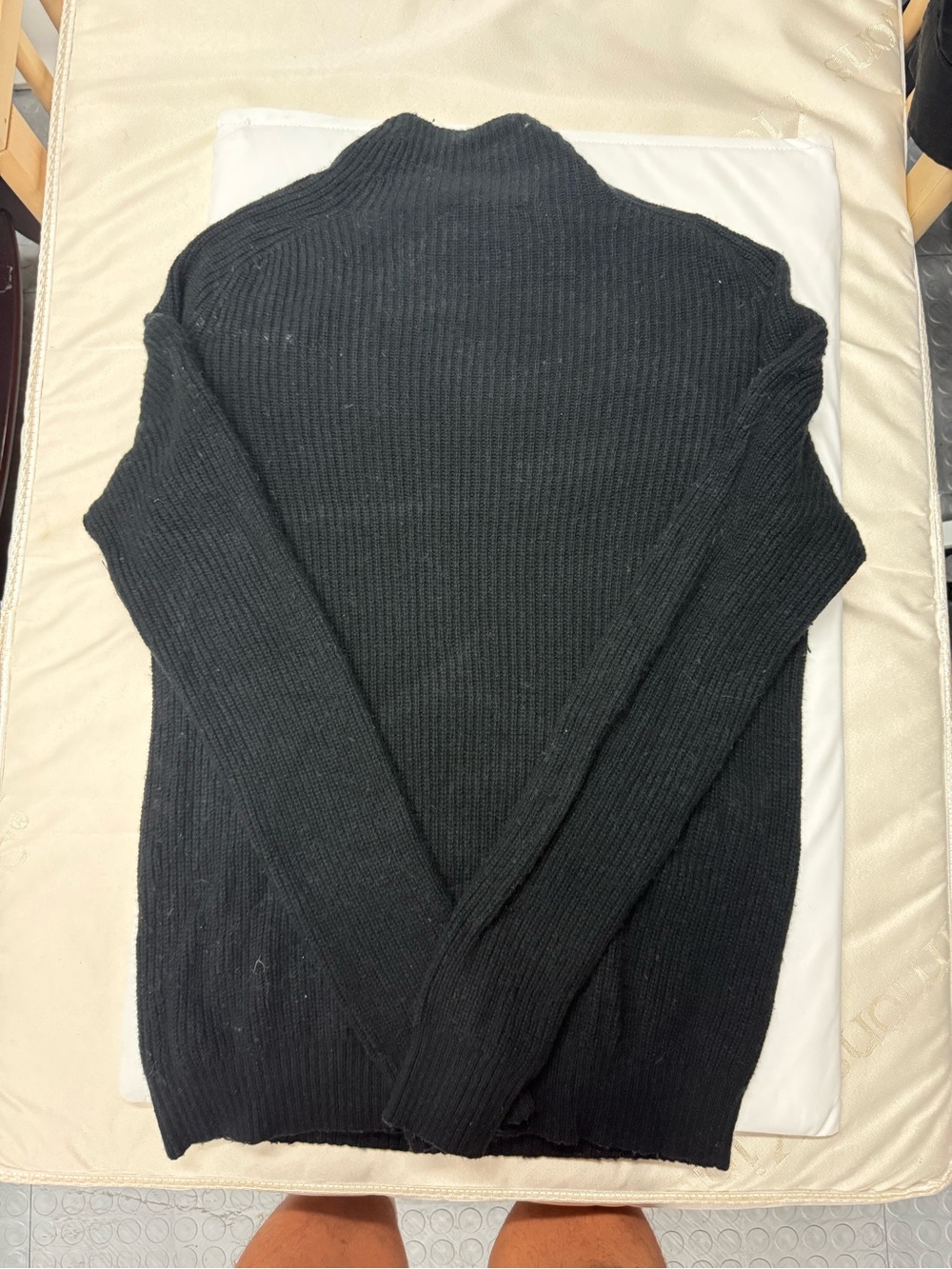 Express Black Wool Blend Ribbed Mock Neck Sweater Sz M - Picture 3 of 5